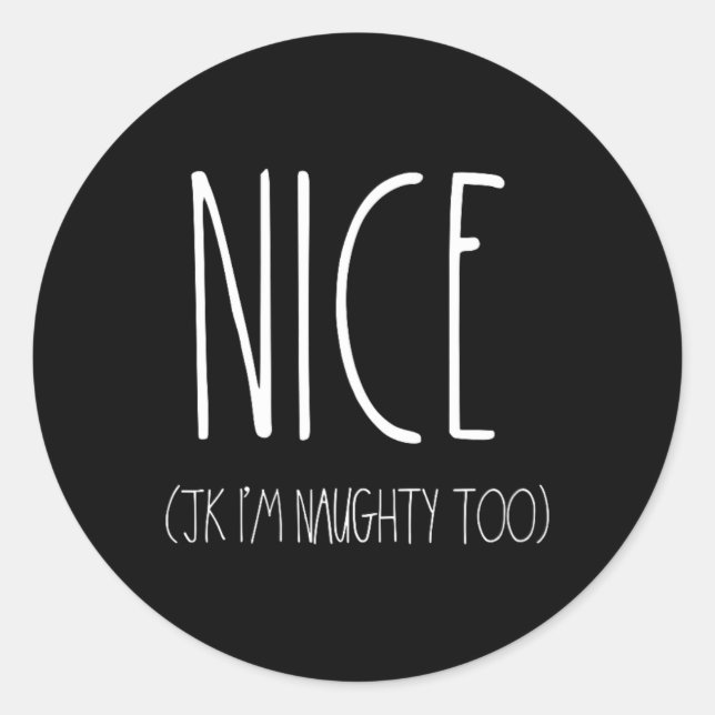 Sticker Rond Chemises Naughty And Nice Couples Pour Noël Jk N (Devant)
