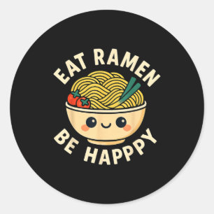 Sticker Rond Chemises Ramen Style Kawaii Drôle Anime Japonais G