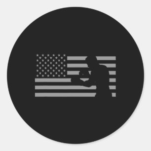 Sticker Rond Chemises T Boxer Drapeau Américain - Boxe