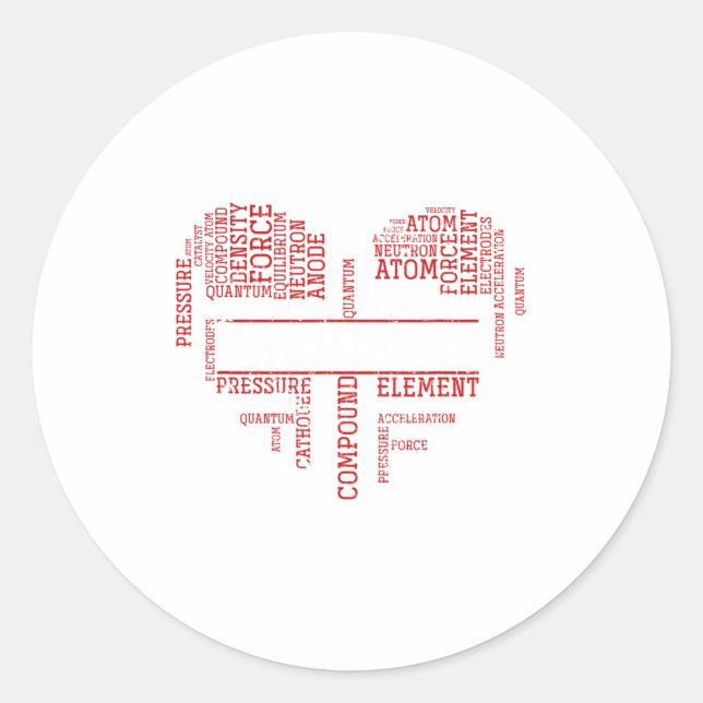 Sticker Rond Chemist Valentines Day Gift Science Chemistry  (Devant)