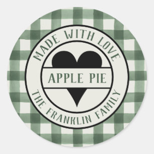 Sticker Rond Chèque de Buffle Gris et Noir Fabriqué avec l'amou