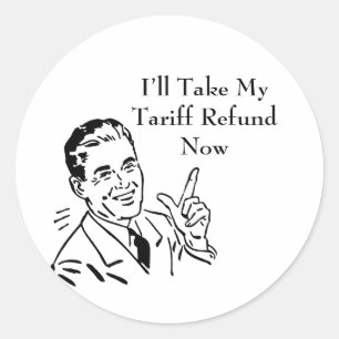 Sticker Rond Chèque de remboursement de tarif vintage