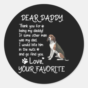 Sticker Rond Cher papa Coonhound Chien Papa Fête des pères