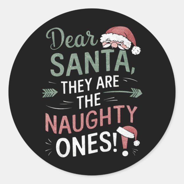 Sticker Rond Cher Père Noël, Ce Sont Les Maudits Noël (Devant)