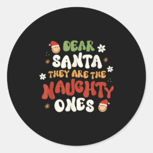 Sticker Rond Cher Père Noël, Ce Sont Les Mauvais Citation Drôle