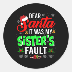Sticker Rond Cher Père Noël C'Était La Famille De Faille De Ma