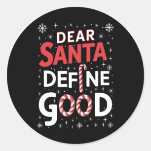 Sticker Rond Cher Père Noël Définir les fêtes de Noël