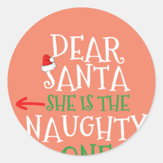 Sticker Rond Cher Père Noël Elle Est La Mauvaise Mutation De Ca