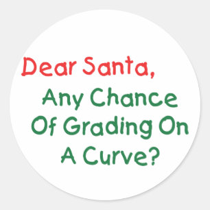 Sticker Rond Cher Santa, note sur une courbe ? Lettre de Noël à
