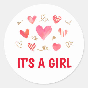 Sticker Rond Chérie C'est un Baby shower de fille