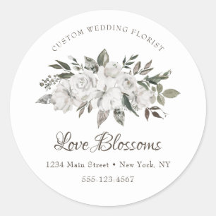 Sticker Rond Cherish Vintage White Custom Text Logo d'entrepris