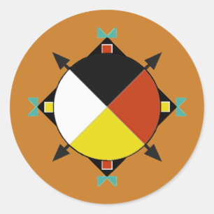 Sticker Rond Cherokee Quatre directions