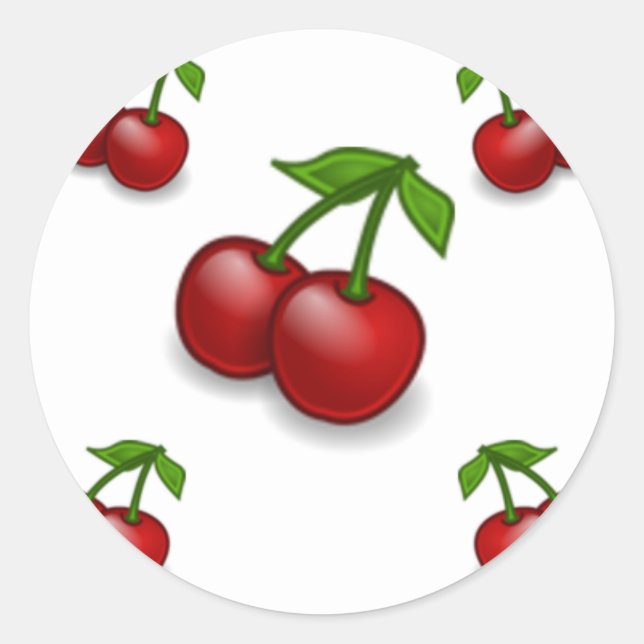 Sticker Rond Cherries Galore Design (Devant)