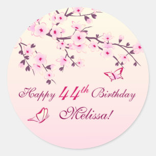 Sticker Rond Cherry Blossom Joyeux anniversaire