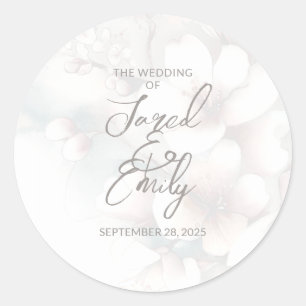 Sticker Rond Cherry Blossom Mariage