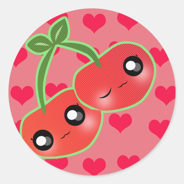 Sticker Rond Cherry Luv ! (Devant)