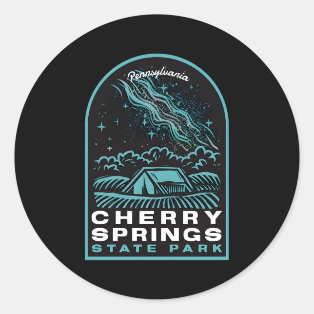 Sticker Rond Cherry Springs State Park Pennsylvania Stars (Devant)