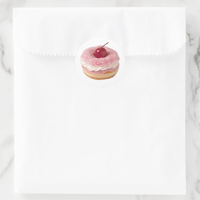 Sticker Rond Cherry-Topped Coconut Delight Art (Sac)
