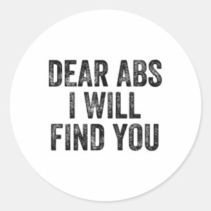 Sticker Rond Chers abdos je vous trouverai Gym Haltérophile Cul