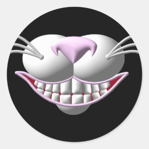 Sticker Rond Cheshire Chat Smile
