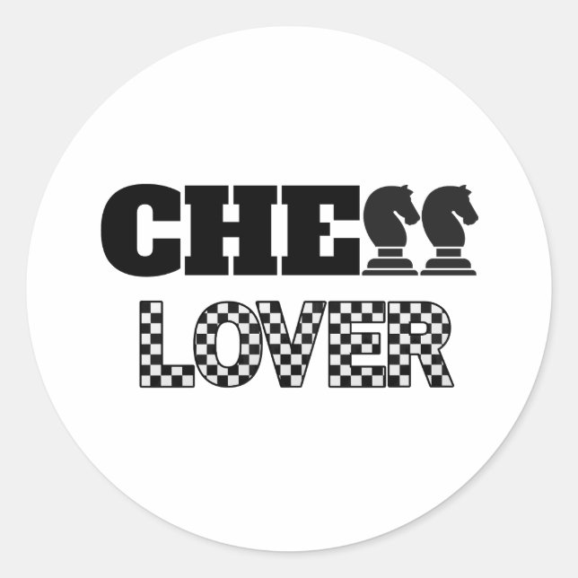 Sticker Rond Chess Lover Black Knights Creative Unique Jeu (Devant)