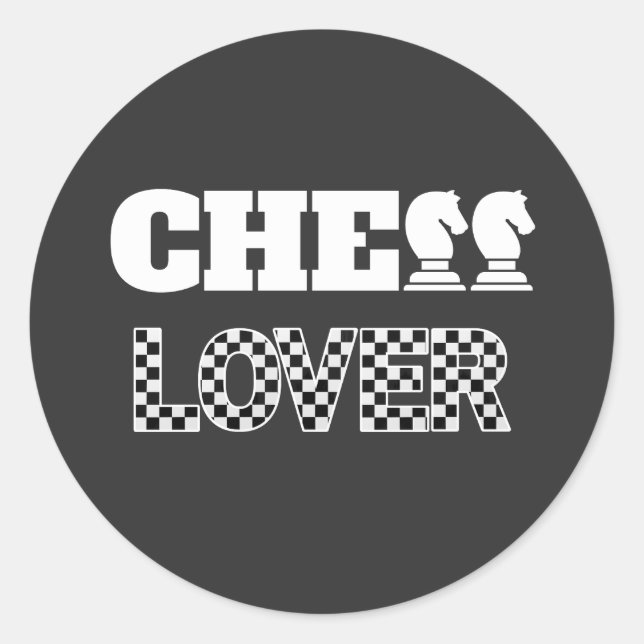 Sticker Rond Chess Lover White Knights Creative Unique Jeu (Devant)