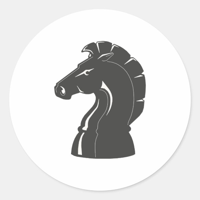 Sticker Rond Chessmaster Player Black Horse (Devant)