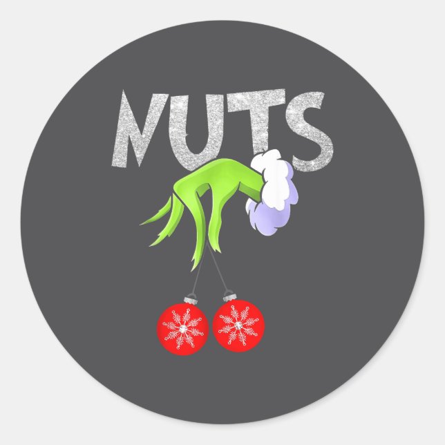 Sticker Rond Chest Nuts Matching Chestnuts Christmas Snow Coupl (Devant)