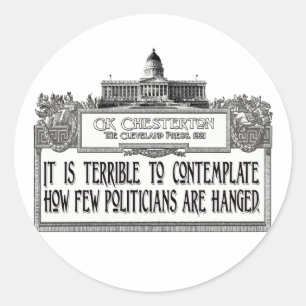 Sticker Rond Chesterton sur accrocher des politiciens
