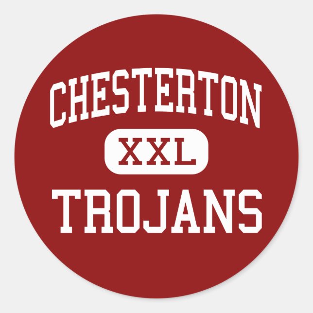 Sticker Rond Chesterton - Trojans - High - Chesterton Indiana (Devant)