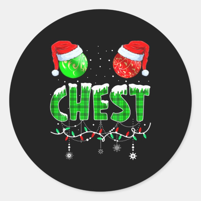 Sticker Rond Chestnuts Matching Family Funny Chest Nuts Christm (Devant)