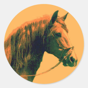 Sticker Rond Cheval