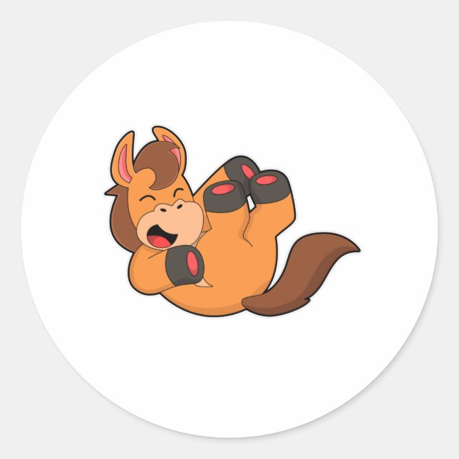 Sticker Rond Cheval à rire (Devant)