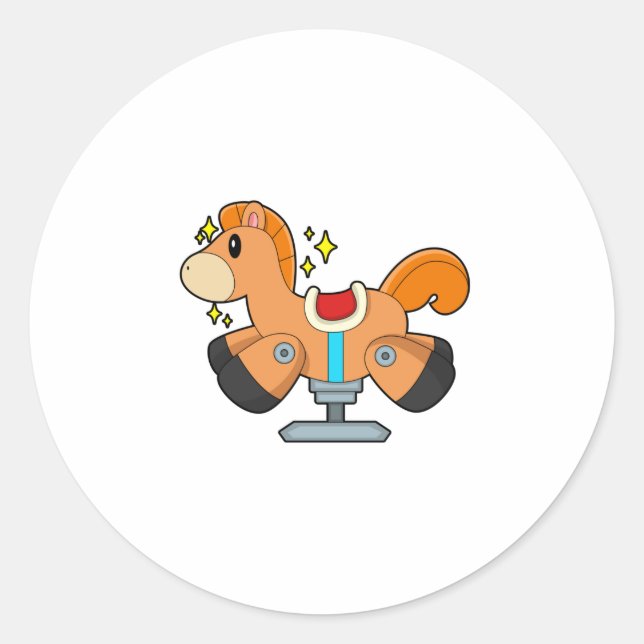 Sticker Rond Cheval à roche (Devant)