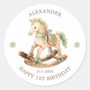Sticker Rond Cheval à rocher bébé 1er anniversaire