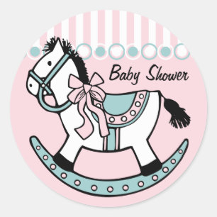 Sticker Rond Cheval à rocher personnalisé