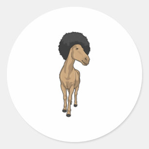 Sticker Rond Cheval Afro
