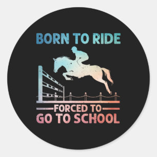 Sticker Rond Cheval Art Pour Hommes Femmes Équitation Rider Equ