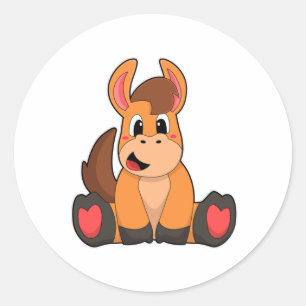 Sticker Rond Cheval assis