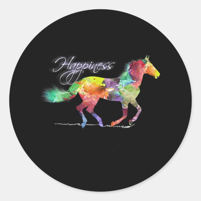 Sticker Rond Cheval Cadeaux équestres pour les Ados Amateurs de (Devant)