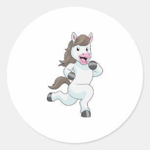 Sticker Rond Cheval comme coureur à la course