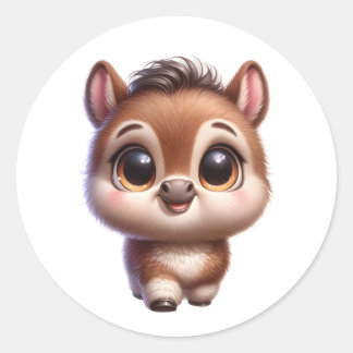 Sticker Rond Cheval de bébé