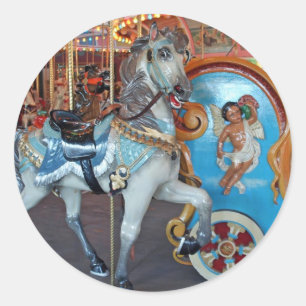 Sticker Rond Cheval de Carousel avec Cherub !