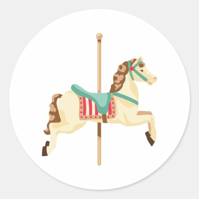 Sticker Rond Cheval de carrousel (Devant)