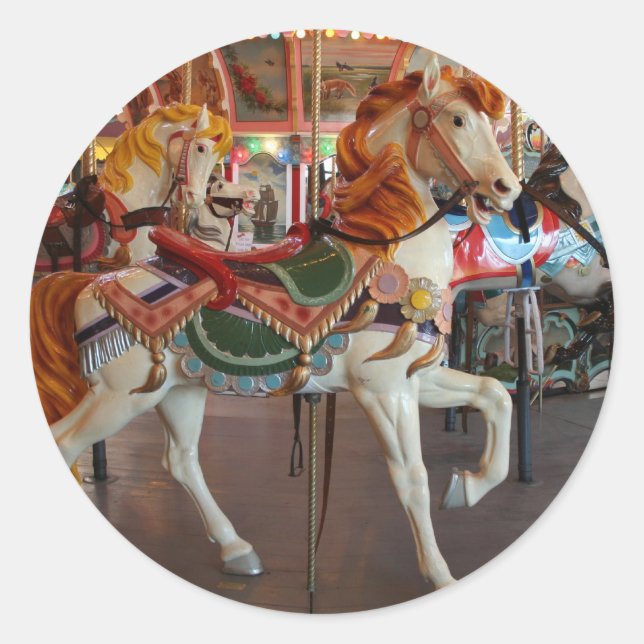Sticker Rond Cheval de carrousel,2 (Devant)