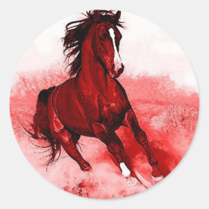Sticker Rond Cheval de course