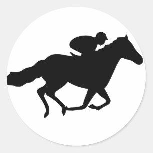 Sticker Rond Cheval de course