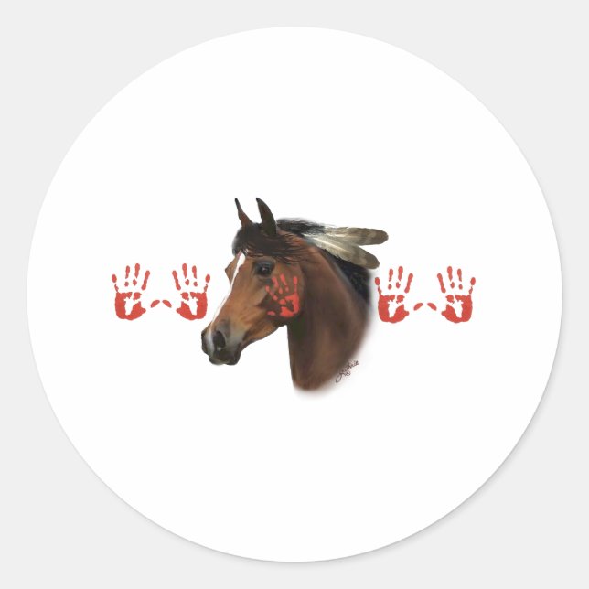 Sticker Rond Cheval de guerre (Devant)
