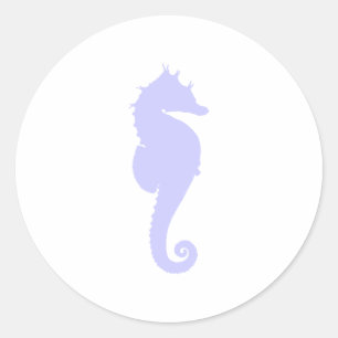 Sticker Rond Cheval de mer blanc et périphérique
