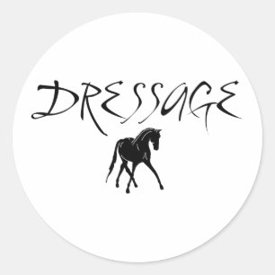 Sticker Rond Cheval De Pente Avec Texte Dressage